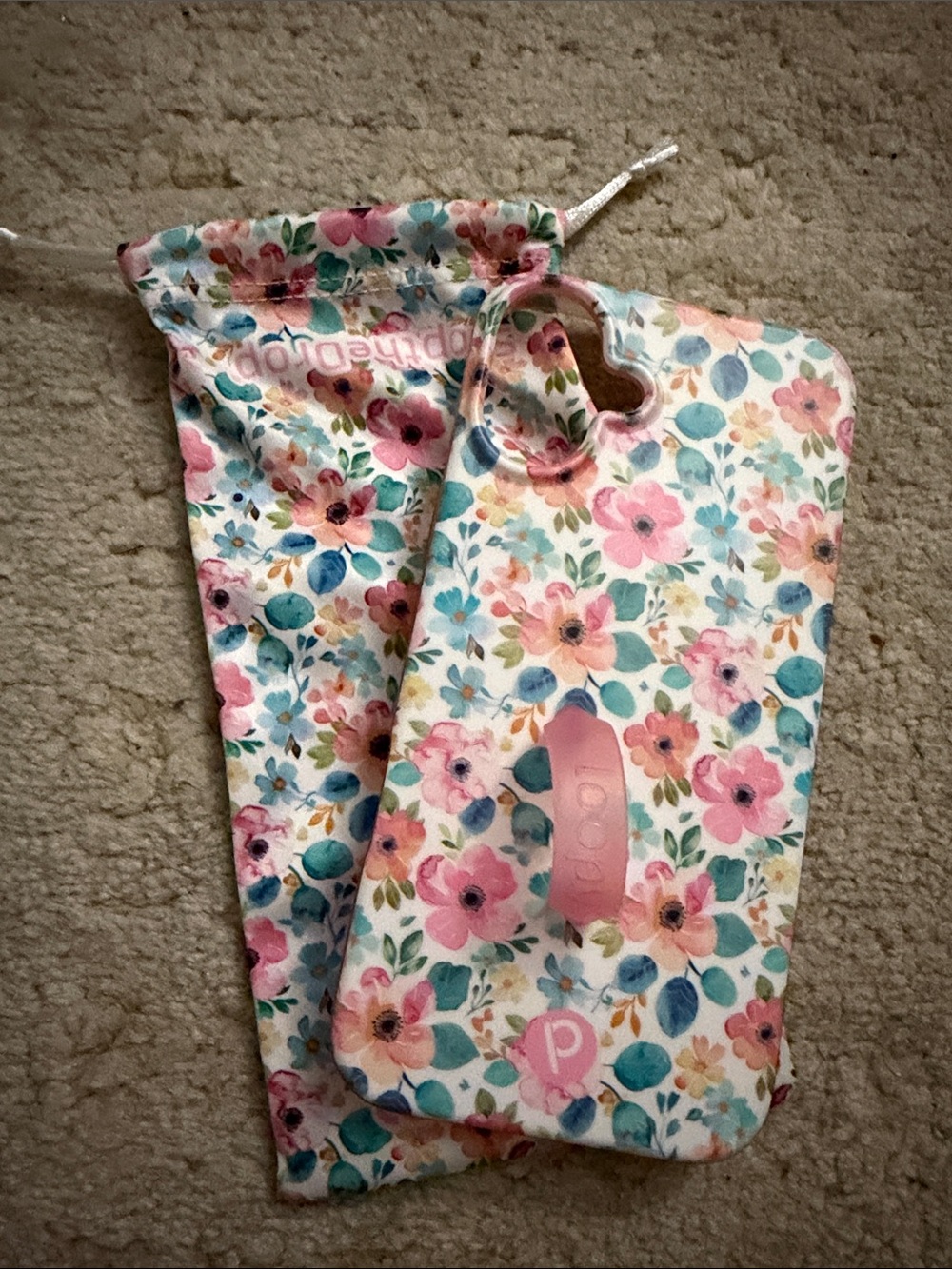 Loopy Case Floral Pink Teal Phone Case with Matching Pouch. iPhone 16 plus!